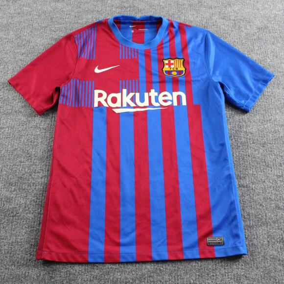 Barcelona Jersey Mens Medium La Liga Soccer Nike Dri Fit Rakuten Home 2021 22 - Picture 1 of 14